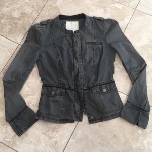 Free People UNIQUE! Cotton peplum military jacket